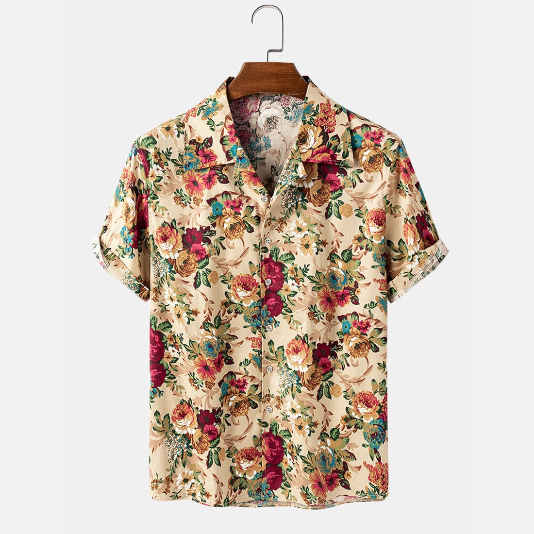 Flowers Sleeve Lapel Shirt