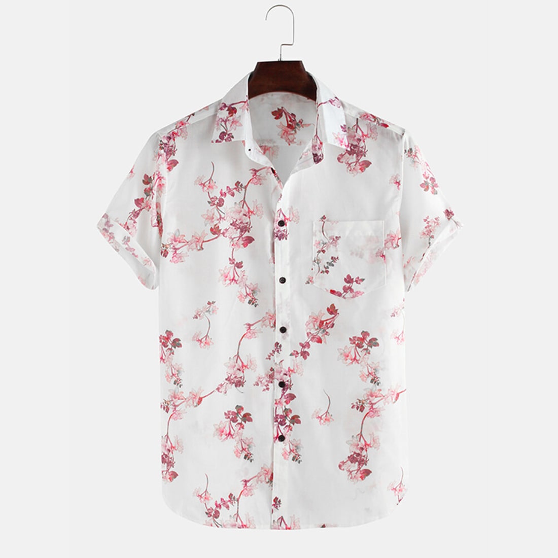 Flowers Sleeve Lapel Shirt